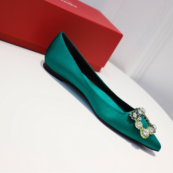 Roger Vivier Diamond Buckle Flat Shoes - Picture 2 of 5